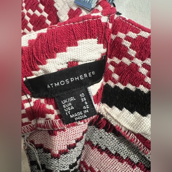 Atmosphere Aztec Woven Print Fringe Mini Skirt - Picture 6 of 6